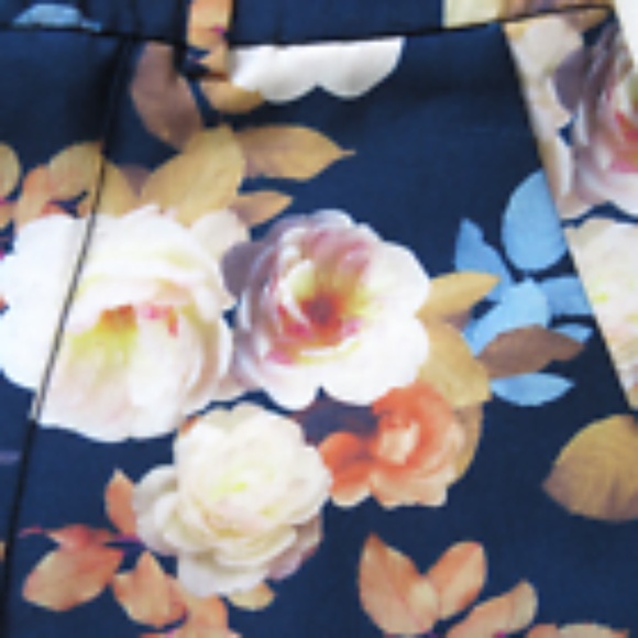 NWT J.Crew Collection Cafe Capri Midnight Ocean Antique Floral Pants 6 - Picture 3 of 5